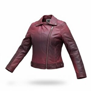 Kut from the Kloth Rare Burgundy Faux Leather Jacket